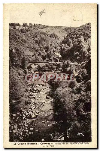 Cartes postales Crozant Vallee de la Sedelle La villa et le pont