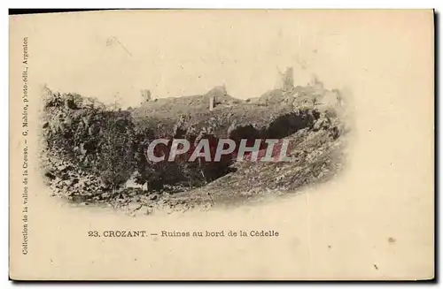 Cartes postales Crozant Ruines au bord de la Cedelle