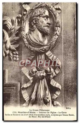 Cartes postales Moutier d Ahun Interieur de L Eglise Le Christ Stalles et boiseries