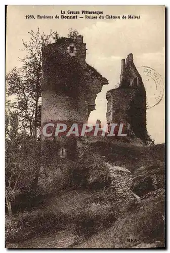 Ansichtskarte AK Environs de Bonnat Ruines du Chateau de Malval