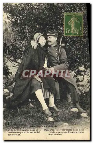 Cartes postales Types Creusois Creuse Folklore Costume Militaria