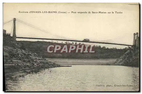 Cartes postales Environs d Evaux Les Bains Pont Suspendu de Saint Marien sur la Tardes