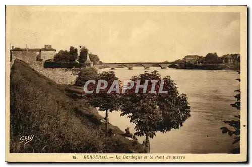 Cartes postales Bergerac La Dordogne et le Pont de Pierre
