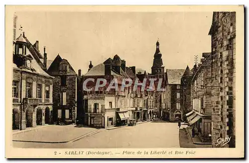 Cartes postales Sarlat Place de la Liberte et Rue Foix