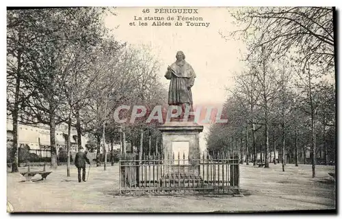 Cartes postales Perigueux La Statue de Feneion et les Allees de Tourny