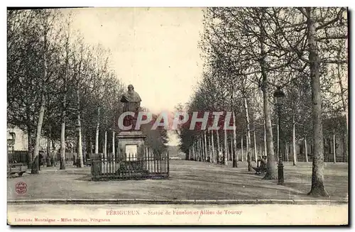 Cartes postales Perigueux Statue de Fenelon et Allees de Tourny