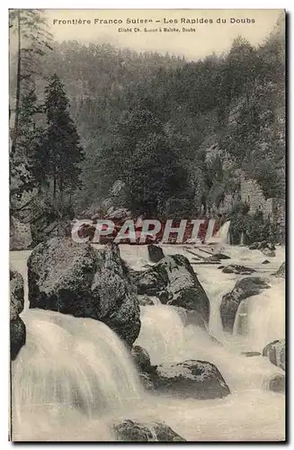 Cartes postales Frontlere Franco Suisse Les Rapides Du Doubs