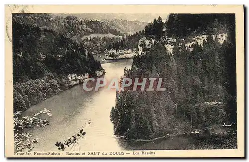 Cartes postales Frontiere Franco Suisse et Saut du Doubs Les Bassins