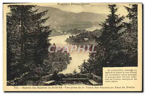 Cartes postales Entree des Bassins du Doubs Vue prise de la Route des Brenets au Saut du Doubs