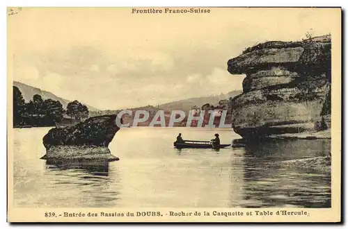 Cartes postales Entree des Bassins du Doubs Rocher de la Casquette et Table d Hercule