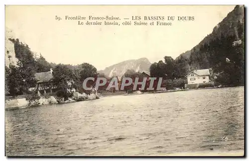 Cartes postales Frontiere Franco Suisse Bassins du Doubs Le dernier bassin cote Suisse et France