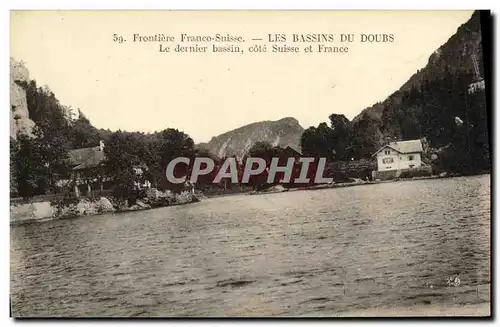 Cartes postales Frontiere Franco Suisse Les Bassins du Doubs Le dernier bassin cote Suisse et France