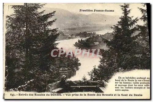 Cartes postales Entree des Bassins du Doubs Vue prise de la Route des Brenets et le Saut du Doubs