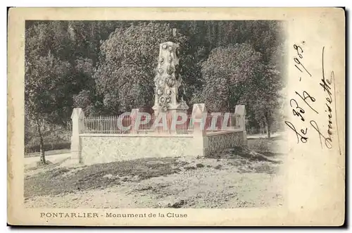 Cartes postales Pontarlier Monument de la Cluse