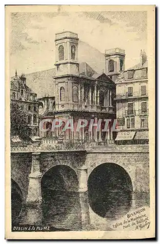 Cartes postales Besancon Eglise de la Madeleine pont de Battant