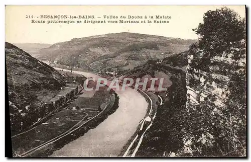 Cartes postales Besancon les Bains Vallee du Doubs a la Malate Route se dirigeant vers Morteau et la Suisse