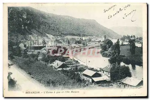 Cartes postales Besancon L Usine a gaz et l lle Malpas