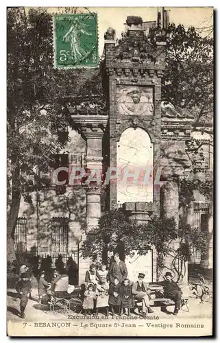 Cartes postales Besancon Le Square St Jean Vestiges Romains Enfants tres animee