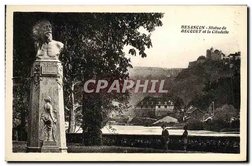 Ansichtskarte AK Besancon Statue de Becquet et la Citadelle