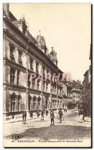 Cartes postales Besancon Palais Granvelle et Grande Rue Enfants Velo