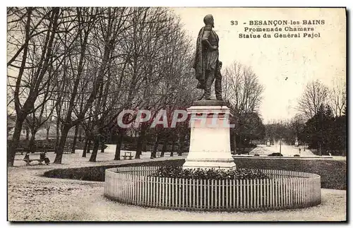 Cartes postales Besancon les Bains Promenade Chanars Statue du General Pajol