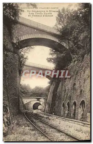 Cartes postales De Besancon a Miserey Les Trois Ponts et Tunnel d Ecole