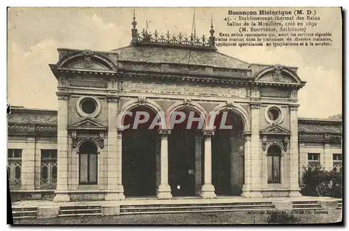 Cartes postales Besancon Historique Etablissement thermal des Bains Salins de la Mouillere cree en