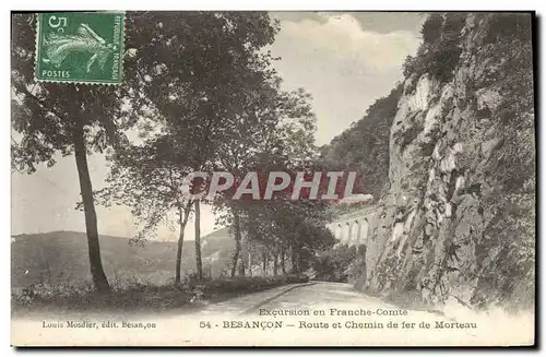 Cartes postales Besancon Route et Chemin de fer de Morteau TRain
