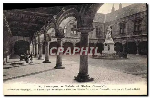 Ansichtskarte AK Besancon Palais et Statue Granvelle