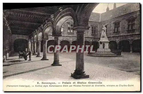 Cartes postales Besancon Palais et Statue Granvelle