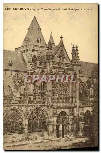 Ansichtskarte AK Les Andelys Eglise Notre Dame Portail Gothique XV e siecle