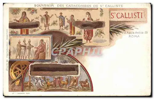 Cartes postales Souvenir des Catacombes de St Calliste Via Appia Antica Roma