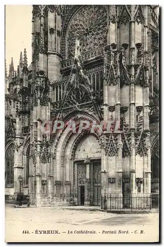 Cartes postales Evreux La Cathedrale Portail Nord