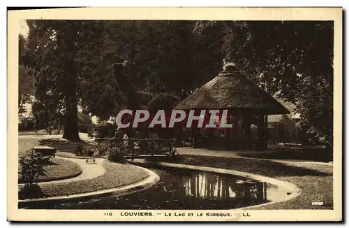 Ansichtskarte AK Louviers Le Lac et le Kiosque