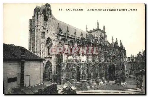 Ansichtskarte AK Louviers Ensemble de l Eglise Notre Dame