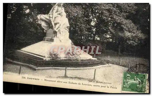 Cartes postales Louviers Monument eleve aux enfants de Louviers morts pour la Patrie Militaria