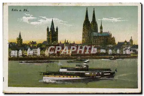 VINTAGE POSTCARD Koln amndt Rhein Boat