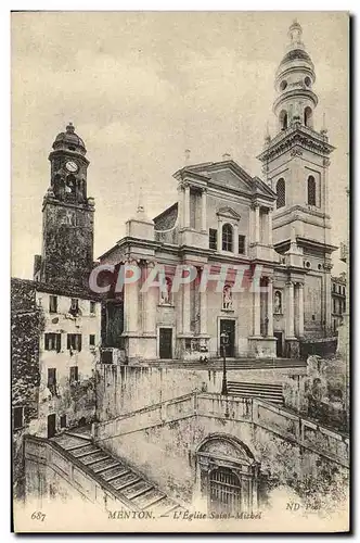 Ansichtskarte AK Menton L Eglise Saint Michel