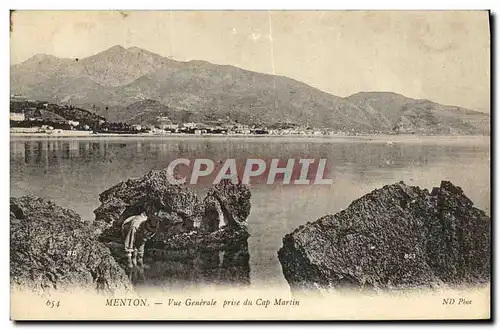 Cartes postales Menton Vue Generale Prise Du Cap Martin