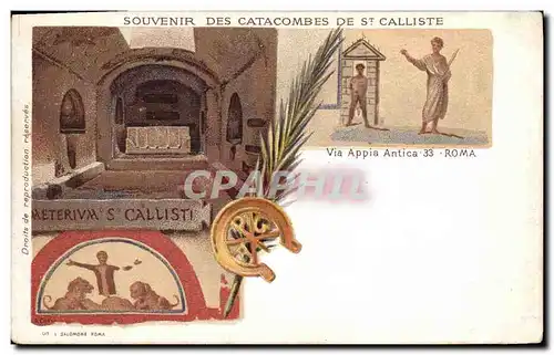 Cartes postales Souvenir Des Catacombes De St Calliste Roma