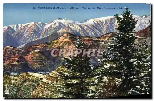 Ansichtskarte AK Peira Cava Vue Sur les Alpes Neigeuses