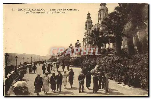 Cartes postales Monte Carlo Vue Sur le Casino Les Terrasses et le Rocher