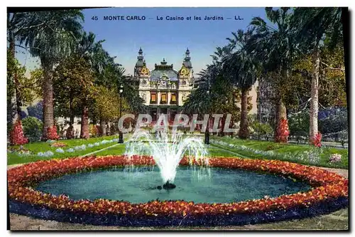 Cartes postales Monte Carlo Le Casino et Les Jardins