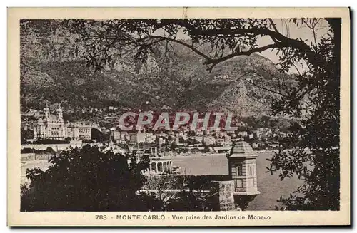 Cartes postales Monte Carlo Vue Prise des Jardins de Monaco