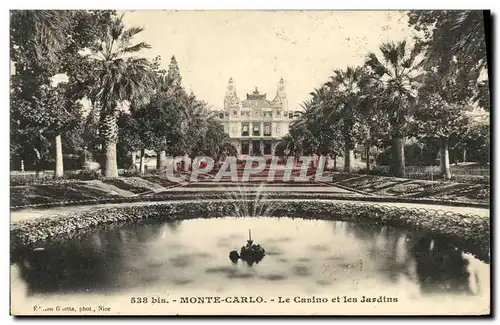 Cartes postales Monte Carlo Le casino et les jardins