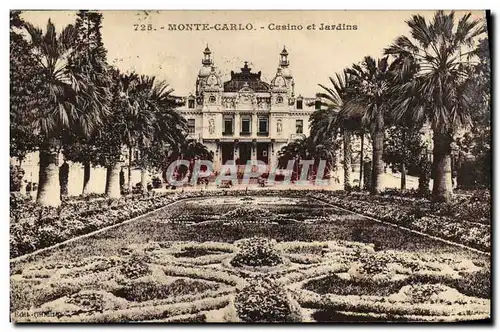 Cartes postales Monte Carlo Casino et Jardins