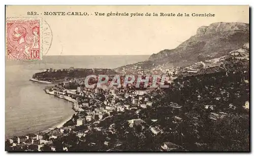 Cartes postales Monte Carlo Vue Generale Prise de la Route de la Corniche