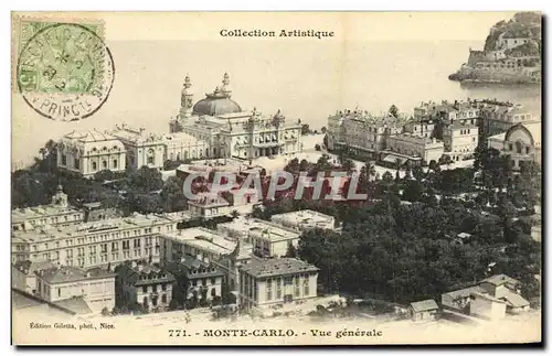 Cartes postales Monte Carlo Vue Generale