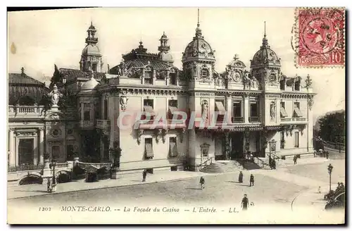 Cartes postales Monte Carlo La Facade du Casino L Entree