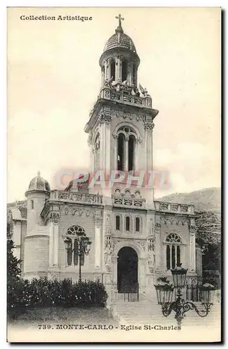 Cartes postales Monte Carlo Eglise St Charles